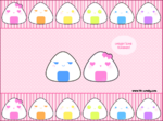 Rainbow Onigiri Love Wallpaper by A Little Kitty